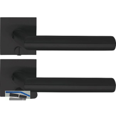 SOLIDO Solo Dr�ckergarnitur NORWEGEN - Flachrosette eckig WC, Not�ffner, schwarz