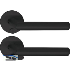 SOLIDO Solo Dr�ckergarnitur NORWEGEN - Flachrosette rund WC, Not�ffner, schwarz