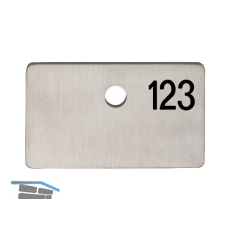 SOLIDO Namensschild ohne Spion mit Gravur, 120x70x6 mm, Edelstahl matt