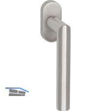 MARCHESI Fenstergriff Gehrung Lochteil lose, VK 7 x 35 mm, Edelstahl matt