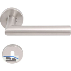 SOLIDO Dr�ckergarnitur NORWEGEN DIN - auf Rosette BB, 38 - 45, Edelstahl matt