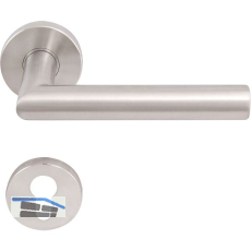 SOLIDO Dr�ckergarnitur NORWEGEN DIN - auf Rosette PZ, 38 - 45, Edelstahl matt