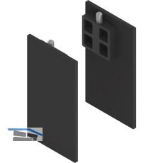SOLIDO 100/HELM Abdeckkappen-Set Blende H/G einseitig Wandmontage schwarz matt