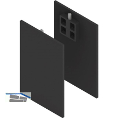 SOLIDO 100 Abdeckkappen Seitenteilprofil Glas schwarz matt