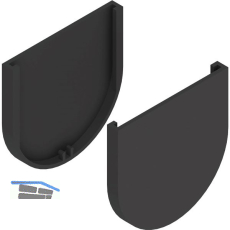 SOLIDO 100 Abdeckkappen-Set Glas Punktbefestigung rund schwarz