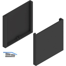 SOLIDO 100 Abdeckkappen-Set Glas Punktbefestigung eckig schwarz