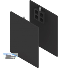 SOLIDO 100/HELM Abdeckkappen-Set Technikblende 2x Abstandsprofil 15 schwarz