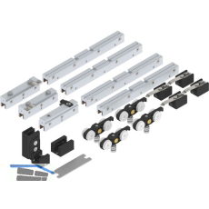SOLIDO 100 Teleskopbeschlagset Glas 2-flg. ohne Laufschiene F�hrung schwarz