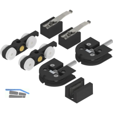 SOLIDO 100 Beschlagset Glas Punktbefestigung 12-12,76 mm F�hrung schwarz matt