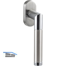 SOLIDO Fenstergriff RIO, Vierkantstift 7x35 mm,Zamak verchromt/Edelstahl matt