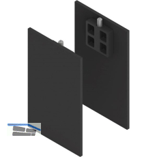 SOLIDO 100/HELM Abdeckkappen-Set Technikblende Abstandsprofil 15 schwarz matt