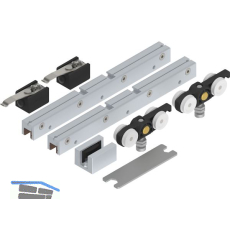 SOLIDO 100 Beschlagset Glas ohne Laufschiene Bodenf�hrung silber