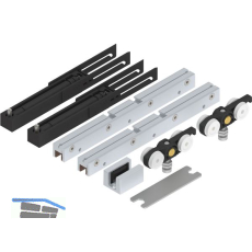 SOLIDO 100 Beschlagset Glas mit Einzugsd�mpfung Bodenf�hrung silber