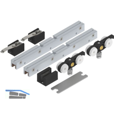 SOLIDO 100 Beschlagset Glas ohne Laufschiene Bodenf�hrung schwarz matt