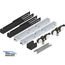 SOLIDO 100 Beschlagset Glas mit Einzugsd�mpfung Bodenf�hrung schwarz matt