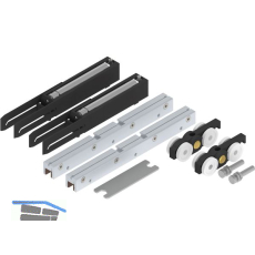 HELM 140 Beschlagset Glas mit Einzugsd�mpfung beidseitig ohne Laufschiene