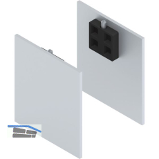 SOLIDO 100 Abdeckkappen-Set Anschlagkasten Wandmontage silber eloxiert