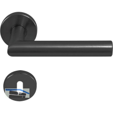 SOLIDO Dr�ckergarnitur NORWEGEN - auf Rosette BB, 38 - 45, Edelstahl schwarz