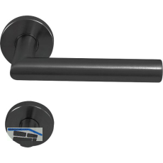 SOLIDO FH-Dr�ckergarnitur NORWEGEN - auf Rosette WC, 38 - 45, Edelstahl schwarz