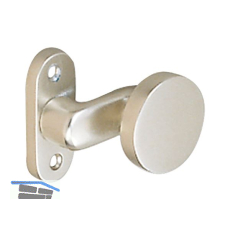 T�rknopf � 50, Flachform gekr, fest vernietet, Alu neusilber elox