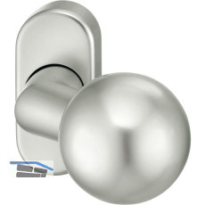 FSB T�rknopf 07 0846 auf Rosette, Aluminium silber eloxiert