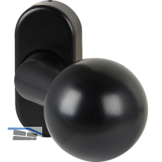 FSB T�rknopf 07 0846 auf Rosette, Gewinde M12, Aluminium tiefschwarz