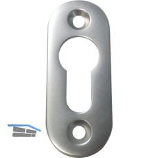 GRUNDMANN Zylinderrosette PZ, WG sichtbar geschraubt, 28 x 68 x 6, Alu poliert