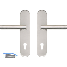 SH-Dr�ckergarnitur GEHRUNG - auf Schild PZ88, ohne Kzs., Edelstahl, RC2