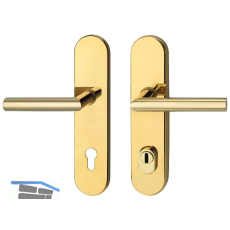 SH-Dr�ckergarnitur GEHRUNG - auf Schild PZ88, TS wahlweise, mit Kzs., PVD