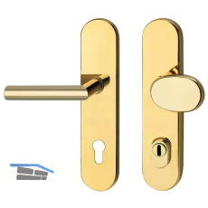 SH-Wechselgarnitur GEHRUNG - auf Schild PZ88, mit Kzs., PVD-messingf.