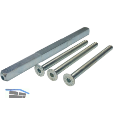 SH-Befestigungsset, Dr�ckerstift u. Schrauben, TS 36-45, Stahl verzinkt