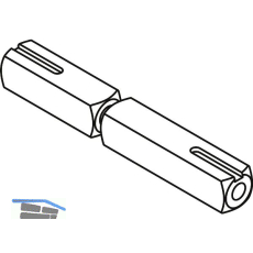 HEWI Vierkantstift geteilt 72.3PS, 9mm, Stahl verzinkt XP 15 / XF 25