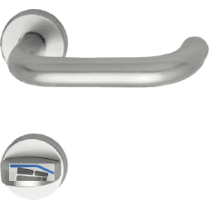 Objekt - Dr�ckergarnitur 1754/D70M - auf Rosette WC, VK 8,5, TS 38-43, silber