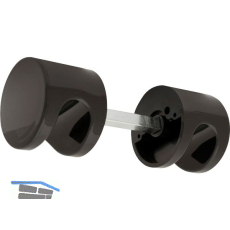 T�rknopf 122.23 - auf Rosette, - mit Spezial - Dr�ckerrosette, tiefschwarz