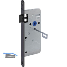 DORMAKABA Einstemmschloss Solo KUF, Stulp Edelstahl schwarz matt RAL 9005