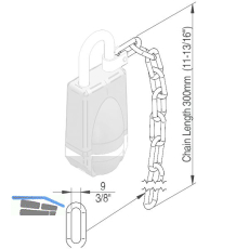 SALTO Kette f�r Neoxx G3 Vorhangschloss, 300 mm