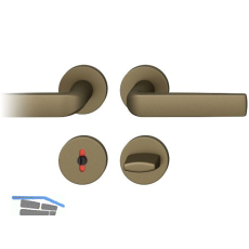 FSB Dr�ckergarnitur 12 1267 ASL auf Rosette WC, Aluminium mittelbronzefarbig