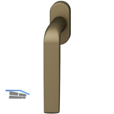 FSB Fenstergriff 34 1267 ovale Rosette, Aluminium mittelbronzefarbig