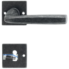 HALC� Dr�ckergarnitur HALL - auf Rosette BB, TS-50, schwarz passiviert