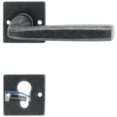 HALC� Dr�ckergarnitur HALL - auf Rosette PZ, TS-50, schwarz passiviert