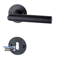 HALC� Dr�ckergarnitur DAVOS - auf runder Rosette BB, TS-50, Schwarzstahl