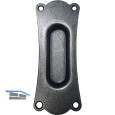 Schiebet�rmuschel 40x120mm gebogen, verzinkt schwarz hell passiviert