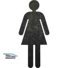 Symbol f�r WC T�ren - Frau, verzinkt schwarz