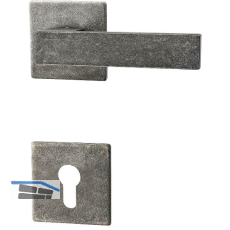 HALC� Dr�ckergarnitur LECH - auf Rosette PZ, TS-50, 8 auf 8,5, verzinkt schwarz