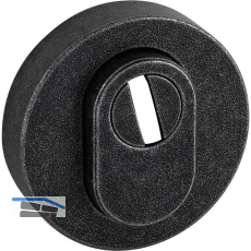 Sicherheitsrosette rund - au�en, PZ, mit KZS, verzinkt schwarz passiviert