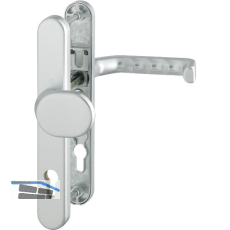 Wechselgarnitur LIVERPOOL - Schmalschild Knopf PZ, silber elox