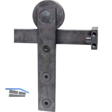 HALC� Schiebet�rbeschlagset Holz 35-45 mm Laufschiene L=2000 mm Schwarzstahl