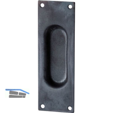 Schiebet�rmuschel 40 x 120 mm gerade, Schwarzstahl
