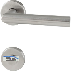 GRUNDMANN Dr�ckergarnitur L-Form auf Rosette, WC, Edelstahl matt