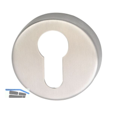 FH-Zylinderrosette PZ, WG/FH m. Anschraubtr�ger "T" � 50, H:8, Edelstahl matt